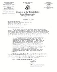 Congressional Letter to Congress